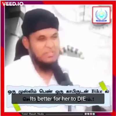 Mohammedism follower advocating violence against women for eloping with "disbeleiver men". TW,CW: harsh words in tamil language