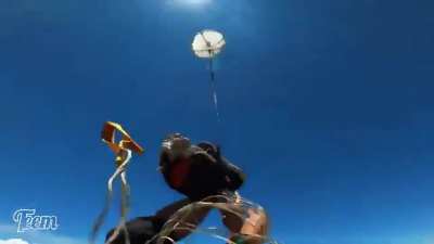 Skydiver Has Horseshoe Malfunction And Bridle Wrapped Around Foot