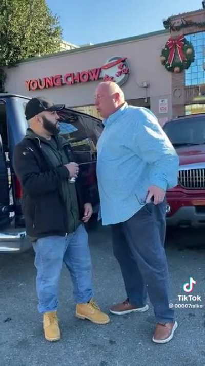 Freakout in a parking lot outside Crystal City Restaurant in Arlington VA