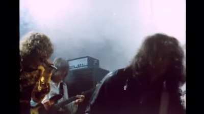 Led Zeppelin performing their track &ldquo;Dazed and Confused&rdquo; live in London, 1969. Jimmy Page shreds while the band jams along.