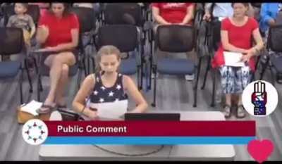 This poor girl being forced to read a political speech her crazy mom wrote&hellip;