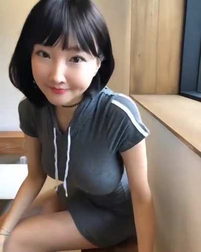 Tight dress and busty