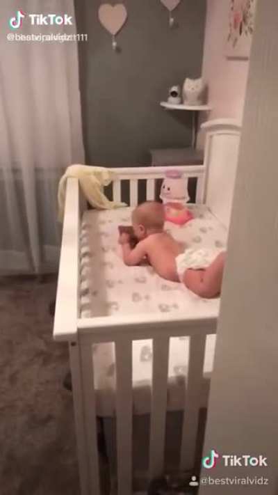 Poor baby got startled
