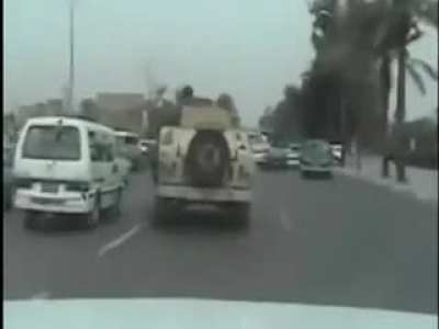 Video of private military "Blackwater" in Iraq randomly shooting and ramming vehicles of civilians