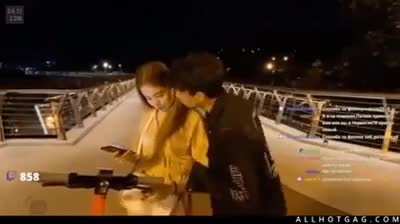 A streamer kisses a random girl on the street when karma strikes!