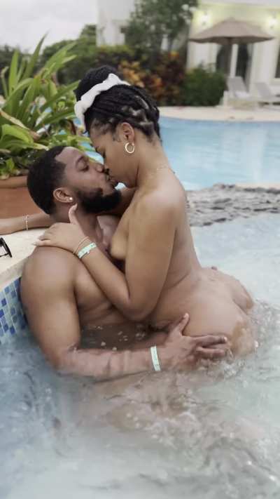 We&rsquo;re kissing naked in front of everyone at the pool