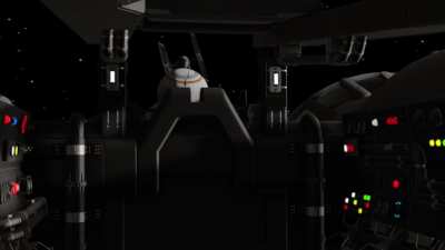 Star Wars: X-Wing chased by TIE fighter