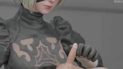 2B playing with a dick (Redmoa)