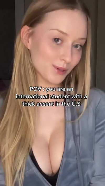 TikTok User "littlepolishangel1" Squeezing Her Clothed Boobs Together With Her Arms Showing Her Cleavage (Also With Slo-Mo)