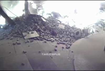 Arsonist trying to burn a shop is buried under rubble when the building explodes due to build up of petrol fumes