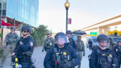 The Peaceful Protest that got assaulted by police, moments before smoke and pepper ball was deployed.