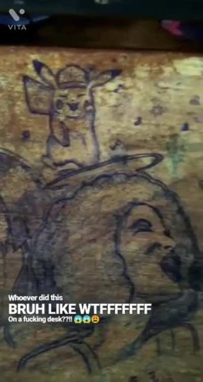 someone in my class drew this on their studying desk