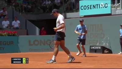 Aslan Karatsev "Hall Of Fame" performance in the tiebreak vs Daniil Medvedev in Madrid