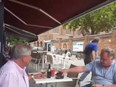 Two men practicing the ancient art of drunk Kungfu