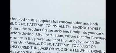 Do not attempt to install product while driving