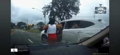 Guy causes accident and him and his wife play victim.