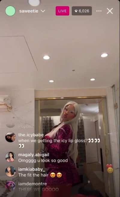 Braless on IG Live