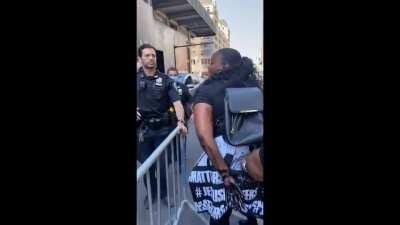 Someone painted over the Black Lives Matter in front of Trump Tower today