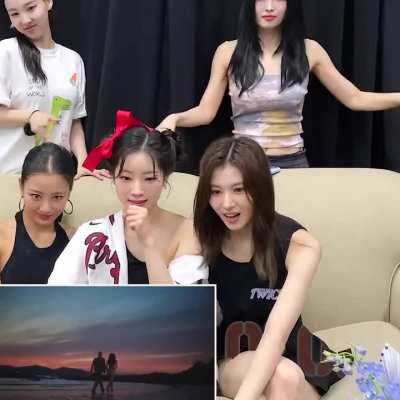 Dahyun and Sana's reactions when they see the man in the "Killin' Me Good" MV (feat. Jihyo, Nayeon and Momo)