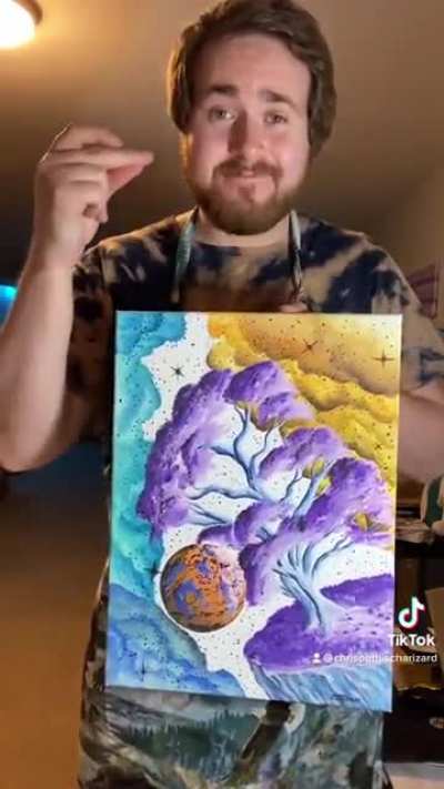 My most recent painting &ldquo;Negative Space&rdquo; using an inverted color palette. Acrylic 12x16&rdquo;