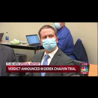 Derek Chauvin found guilty by jurors of second degree murder, read by judge. (Right now)