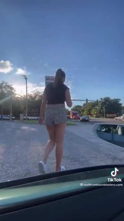 Girl rear ends a Lamborghini, and gets mad saying they hit HER and the gas attendant lady comes in clutch with proof that she hit the lambo .