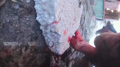 Melee fight between ukranian and russian