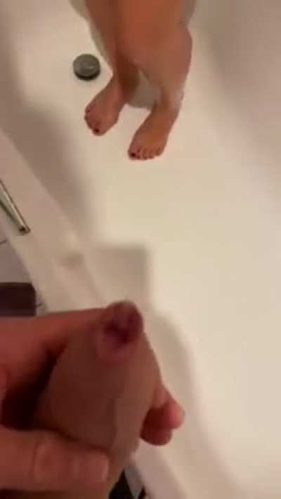 Brushing Her Teeth With Cum