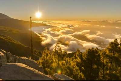Clouds and mountains