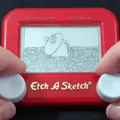"Serendipity" My first ever animated short using traditional animation on an Etch A Sketch! (OC)