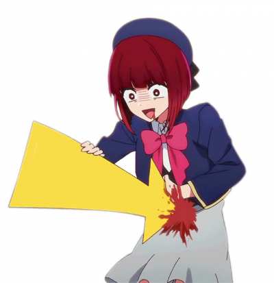 gif of kana getting stabbed by an arrow