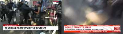 Side-by-side view of the Australian media struck by police in DC