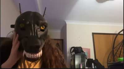 My newest werewolf mask is fully functional and can snarl!