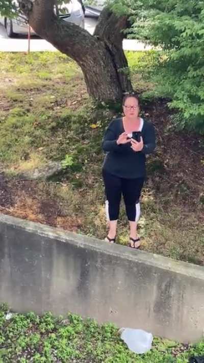 New restaurant opening next week. Staff were painting some wood outside as I installed a POS system. This woman was not impressed. NSFW due to swearing.