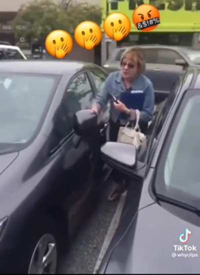 "Go back to China where you belong" Karen parks like shit and berates woman filming