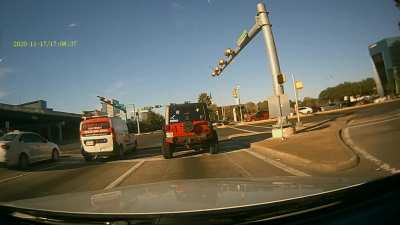 My homie in the Jeep didn&rsquo;t even honk. Respect.