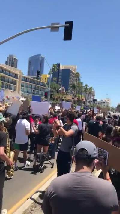 Lively atmosphere at the BLM protest in downtown today