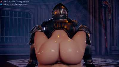Hilde riding (bouquetman) [Soulcalibur]
