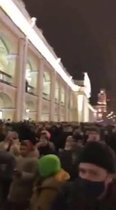 Anti-war protest in St. Petersburg, Russia, March 2, 2022. The protesters were chanting 