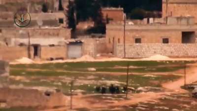 NLF ATGM strike on a gathering of Syrian Army soldiers in the open - Dadikh, Idlib - 2/11/2020