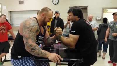 HMRB 2018 World strongest man " The Mountain" vs Arm-wrestling champion Devon Larratt in Arm wrestling