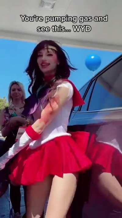 You see Sailor Mars doing THIS at the gas station&hellip; WYD? By Ami Inu