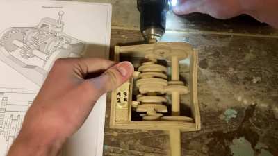 Wooden 3 speed + reverse gearbox at high RPM