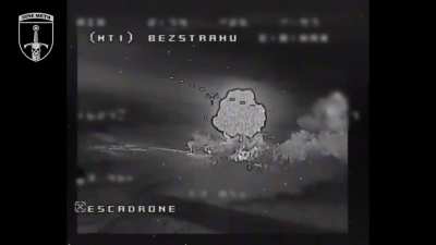 Ukrainian 33 OMBr repels russian night assault with FPV. BMD was instantly destroyed, and a T-90 was badly damaged. Zaporizhzhia region. 