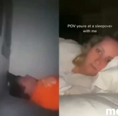 Worst sleepover ever (Credit: Memamos & Unknown)