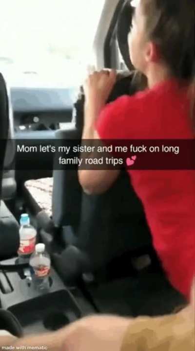 Mу sister and I lоve tо fuck in the back seat while mоm is driving