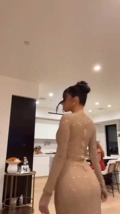 Showing off her dress