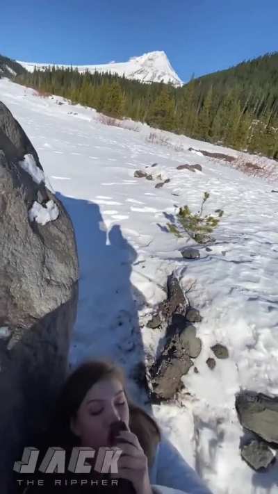 Outdoor blowjob