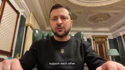 President Zelensky's Latest Address. 28/12/22. Duration 3m10. English Subtitles