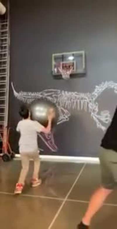 Playing with exercise balls